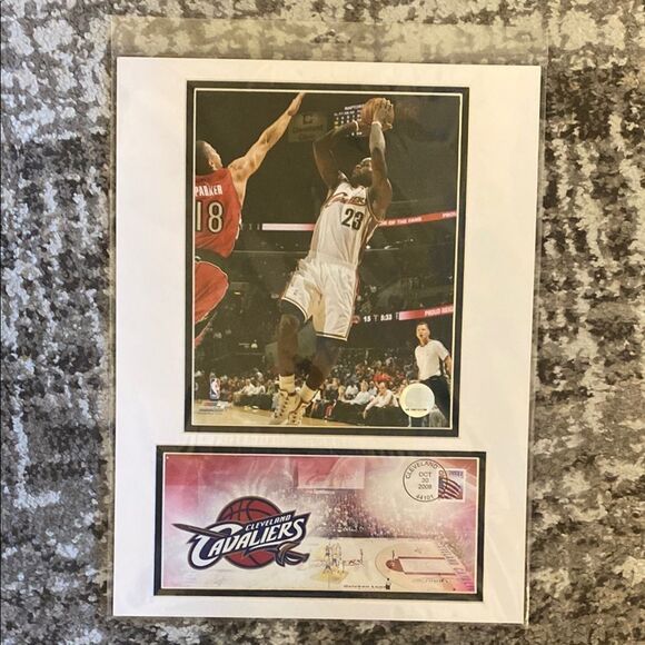 Cleveland Cavaliers LeBron James Photo with USPS Matted Stamp ‘08/‘09 NWT Sealed - Picture 1 of 4